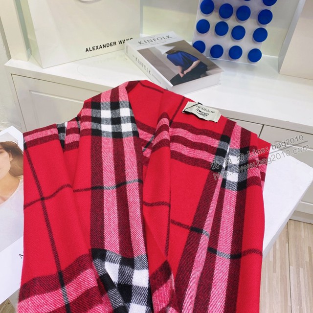 Burberry經典寬格混紡大披肩 經典格子女士圍巾披肩 巴寶莉2021新款羊毛羊絨圍巾  mmj1349